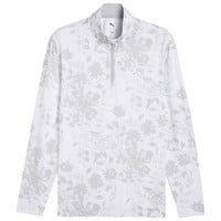 Puma Men's Pure 2.0 Rose Print 1/4 Zip Golf Pullover, White
