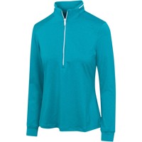 Greg Norman Women's Leaderboard 1/4 Zip Golf Pullover, Turquoise