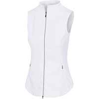 Greg Norman Women's Rib Funnel Collar Golf Vest, White