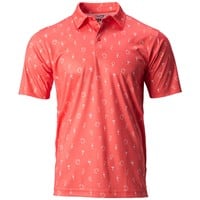 TGW Men's Cocktail Print Golf Polo, Coral