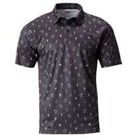 TGW Men's Cocktail Print Golf Polo, Grey