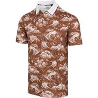 366 Golf Men's Print Golf Polo, Brown