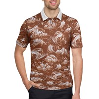 366 Golf Men's Print Golf Polo, Brown