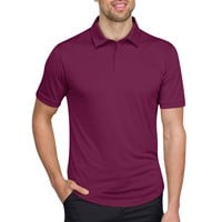 366 Golf Men's Round Hem Golf Polo, Purple