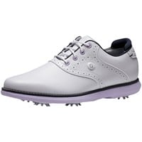 FootJoy Women's Traditions Golf Shoes - Previous Season Style, White/Purple