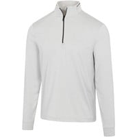 Greg Norman Men's Leaderboard 1/4 Zip Stretch Golf Pullover, Light Grey