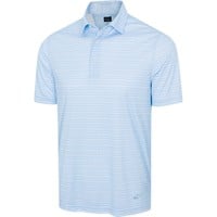 Greg Norman Men's ML75 Microlux Houndstooth Stripe Golf Polo, Light Blue