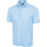 Greg Norman Men's ML75 Microlux Vine Print Golf Polo, Blue