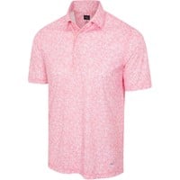Greg Norman Men's ML75 Microlux Vine Print Golf Polo, Coral