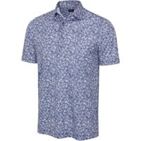 Greg Norman Men's ML75 Microlux Vine Print Golf Polo, Navy