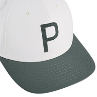 Puma Crafted P Golf Hat, White/Dark Green