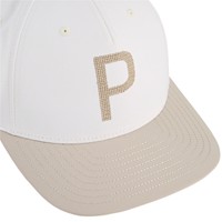 Puma Crafted P Golf Hat, White/Tan