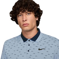 NIKE Men's DriFit Tour Micro Print Golf Polo, Light Blue