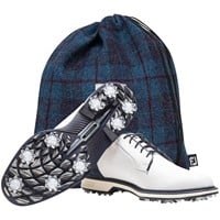 FootJoy Mens Legends Premier Field LX Harris Tweed LE Golf Shoes, White/Navy