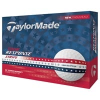 TaylorMade 2025 Tour Response Stripe USA Golf Ball, Red/White/Blue