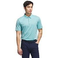 adidas Mens Ult 365 Houndstooth Jacquard Golf Polo, Light Green