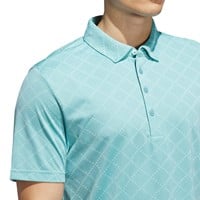adidas Mens Ult 365 Houndstooth Jacquard Golf Polo, Light Green