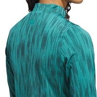 adidas Womens Jacquard Long Sleeve Mock Golf Top, Green