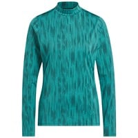 adidas Womens Jacquard Long Sleeve Mock Golf Top, Green
