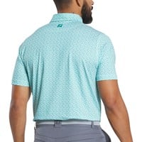 FootJoy Men's Allover Floral Lisle Golf Polo, Green