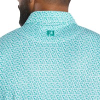 FootJoy Men's Allover Floral Lisle Golf Polo, Green