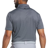 FootJoy Men's Allover Floral Lisle Golf Polo, Grey