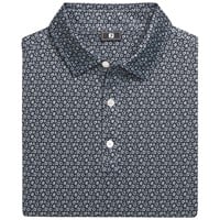 FootJoy Men's Allover Floral Lisle Golf Polo, Grey