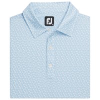 FootJoy Men's Allover Floral Lisle Golf Polo, Light Blue
