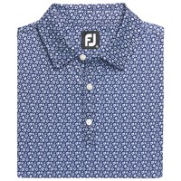 FootJoy Men's Allover Floral Lisle Golf Polo, Navy