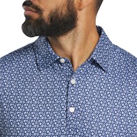 FootJoy Men's Allover Floral Lisle Golf Polo, Navy