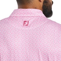 FootJoy Men's Allover Floral Lisle Golf Polo, Pink