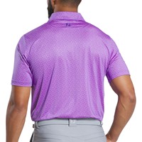 FootJoy Men's Allover Floral Lisle Golf Polo, Purple