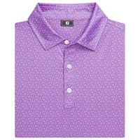 FootJoy Men's Allover Floral Lisle Golf Polo, Purple