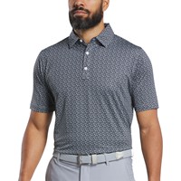 FootJoy Men's Allover Floral Lisle Golf Polo, Grey