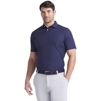 Puma Mens MATTR Houndstooth Golf Polo, Navy