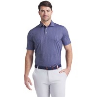 Puma Mens MATTR Lotus Print Golf Polo, Navy