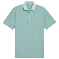 Puma Mens MATTR Stripe Jacquard Golf Polo, Light Green