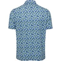 Greg Norman Mens Pina Print Golf Polo, Blue
