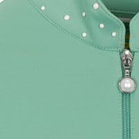 Greg Norman Womens Pearl Studded 1/4 Zip Golf Pullover, Green