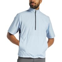 FootJoy Men's Hydrolite X Short Sleeve Golf Rain Shirt, Light Blue/Navy