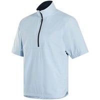 FootJoy Men's Hydrolite X Short Sleeve Golf Rain Shirt, Light Blue/Navy