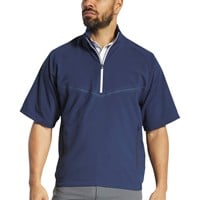 FootJoy Men's Zephyr Short Sleeve Golf Windshirt, Navy