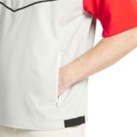 FootJoy Men's Zephyr Short Sleeve Golf Windshirt, Red/Silver