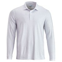 TGW Mens Long Sleeve Print Golf Polo, White
