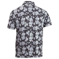 TGW Mens Large Floral Print Golf Polo, Black