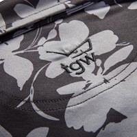 TGW Mens Large Floral Print Golf Polo, Black