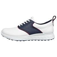 ECCO Mens S Casual Saddle Golf Shoes, White/Navy