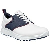 ECCO Mens S Casual Saddle Golf Shoes, White/Navy