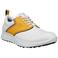 ECCO Mens S Casual Saddle Golf Shoes, White/Yellow