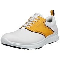 ECCO Mens S Casual Saddle Golf Shoes, White/Yellow
